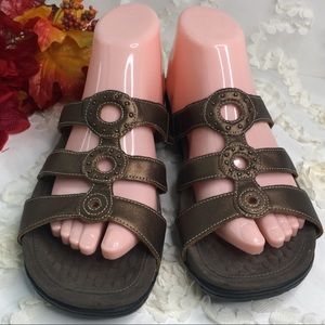 Clarks Privo 9.5 M leather slides mule sandals